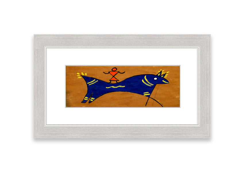 Animal Of Peace Ethnic framed print showcasing intricate design, available in various frame colors, handmade in the UK.