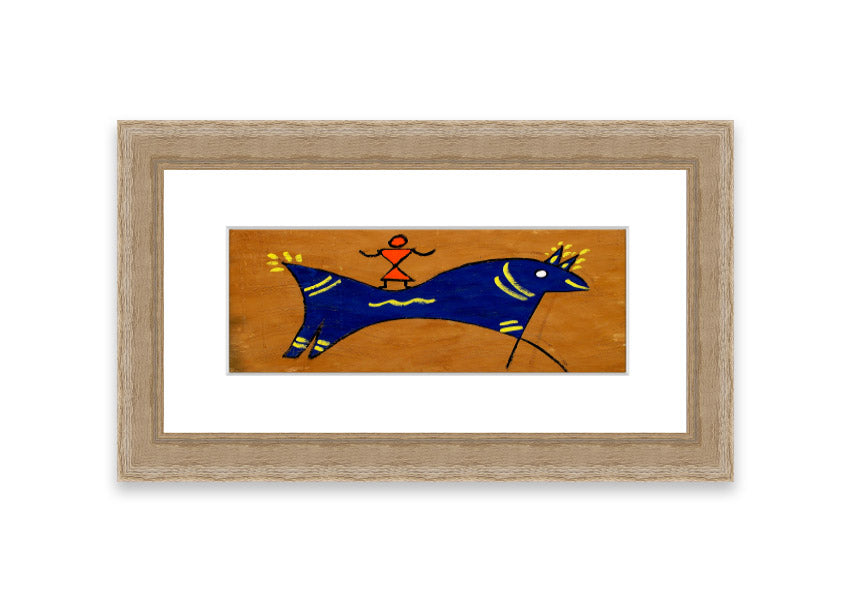 Animal Of Peace Ethnic framed print showcasing intricate design, available in various frame colors, handmade in the UK.