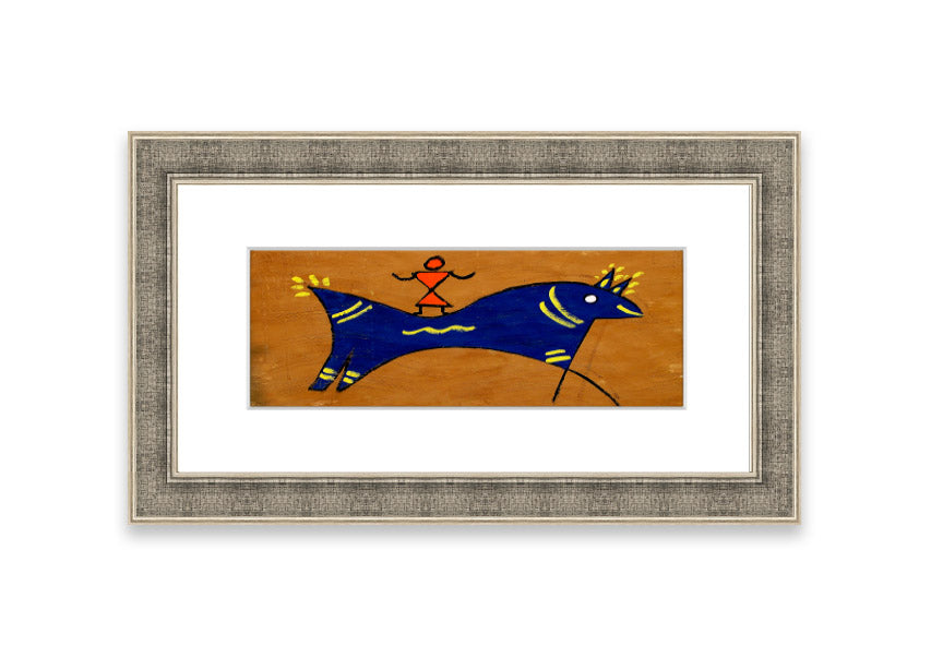 Animal Of Peace Ethnic framed print showcasing intricate design, available in various frame colors, handmade in the UK.