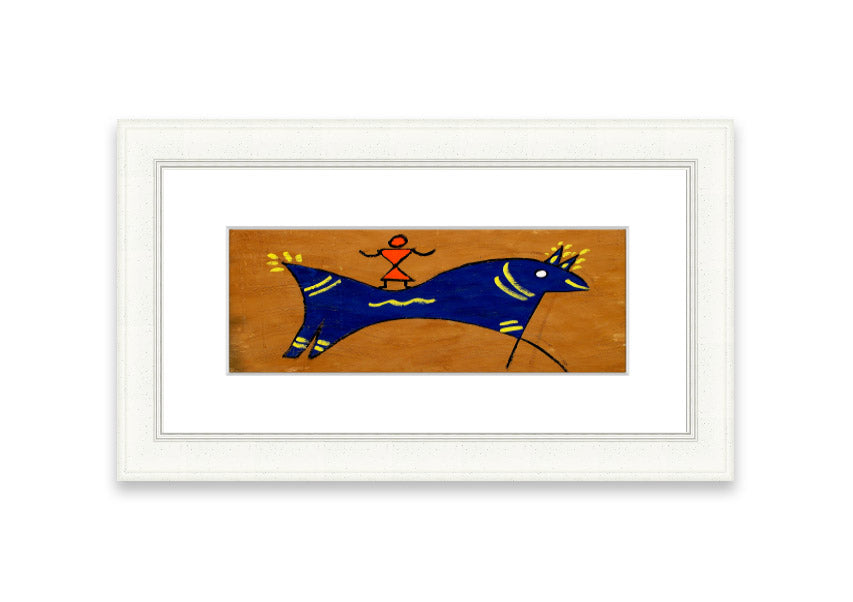 Animal Of Peace Ethnic framed print showcasing intricate design, available in various frame colors, handmade in the UK.