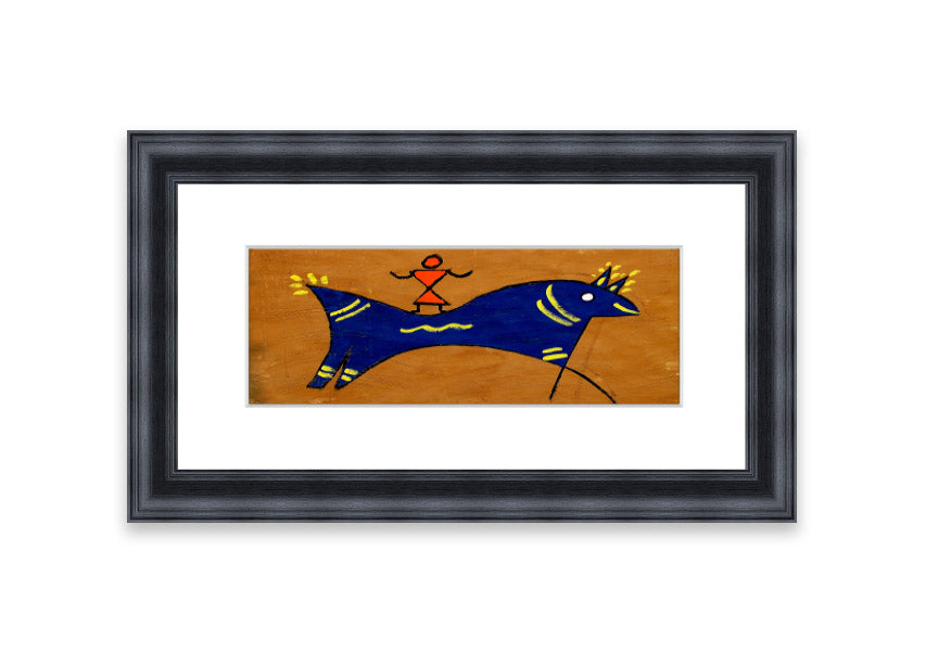 Animal Of Peace Ethnic framed print showcasing intricate design, available in various frame colors, handmade in the UK.