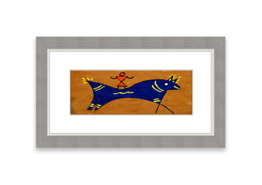 Animal Of Peace Ethnic framed print showcasing intricate design, available in various frame colors, handmade in the UK.