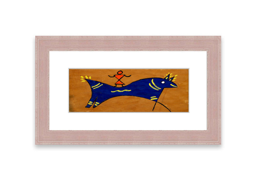 Animal Of Peace Ethnic framed print showcasing intricate design, available in various frame colors, handmade in the UK.