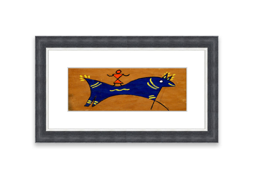 Animal Of Peace Ethnic framed print showcasing intricate design, available in various frame colors, handmade in the UK.