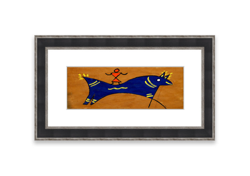 Animal Of Peace Ethnic framed print showcasing intricate design, available in various frame colors, handmade in the UK.