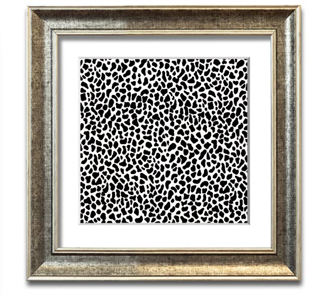 A stylish Animal Print Square Framed Print showcasing a wild design, framed in a chic color, ready to hang on the wall.