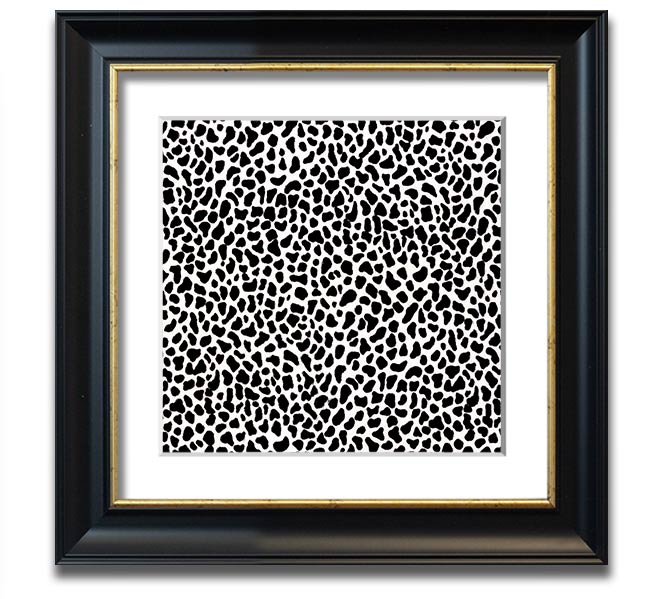 A stylish Animal Print Square Framed Print showcasing a wild design, framed in a chic color, ready to hang on the wall.