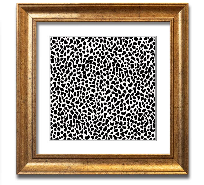 A stylish Animal Print Square Framed Print showcasing a wild design, framed in a chic color, ready to hang on the wall.