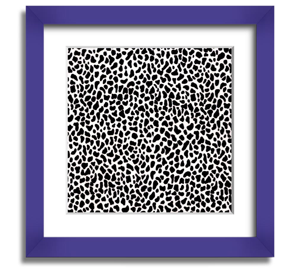 A stylish Animal Print Square Framed Print showcasing a wild design, framed in a chic color, ready to hang on the wall.