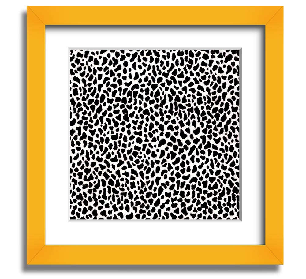 A stylish Animal Print Square Framed Print showcasing a wild design, framed in a chic color, ready to hang on the wall.