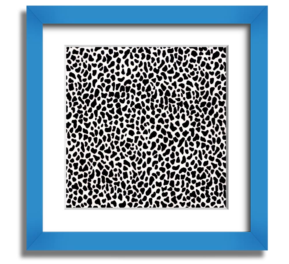 A stylish Animal Print Square Framed Print showcasing a wild design, framed in a chic color, ready to hang on the wall.