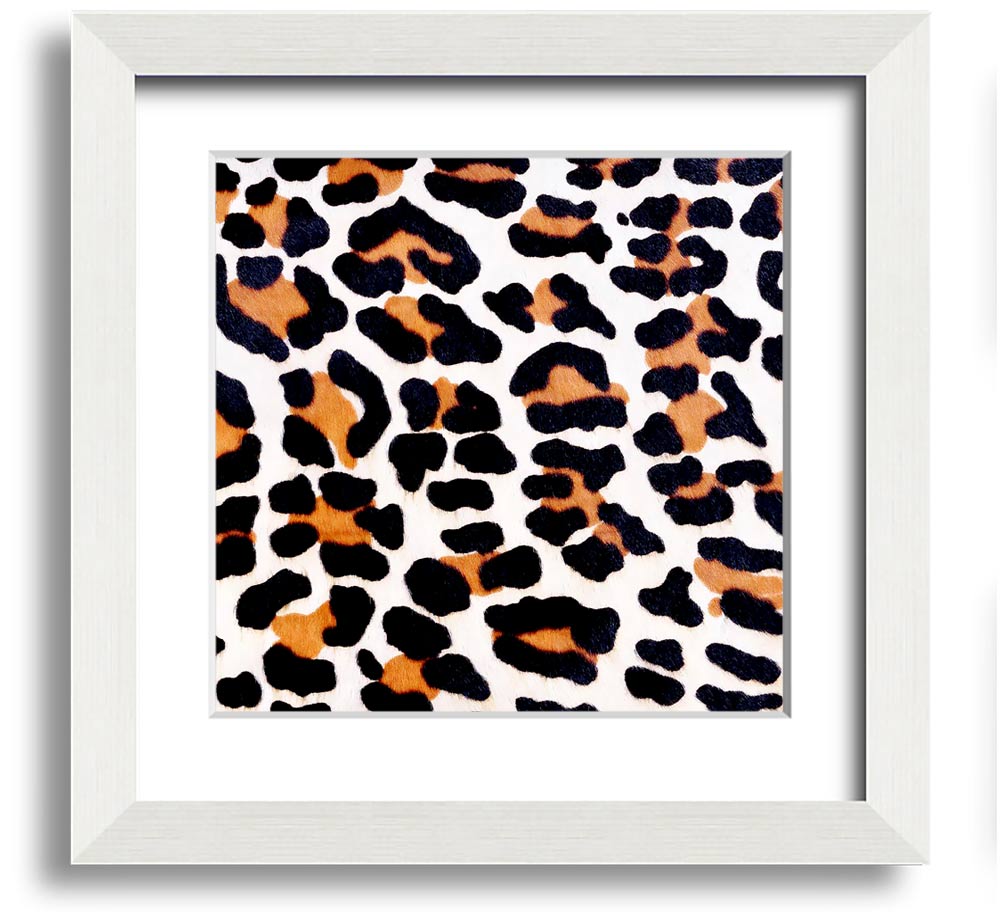 Animal Skin Square Framed Print in various frame colors, handmade in the UK, ready to hang.