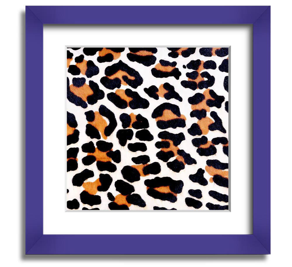 Animal Skin Square Framed Print in various frame colors, handmade in the UK, ready to hang.