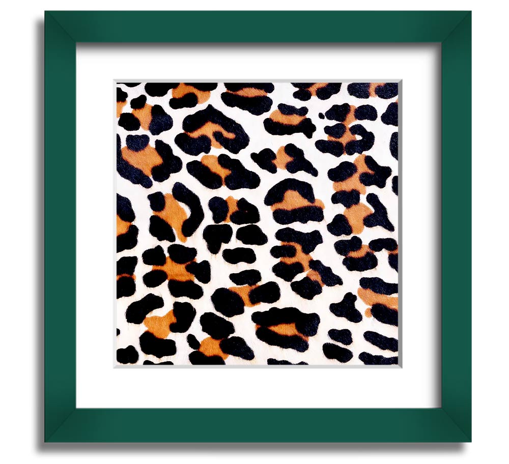 Animal Skin Square Framed Print in various frame colors, handmade in the UK, ready to hang.