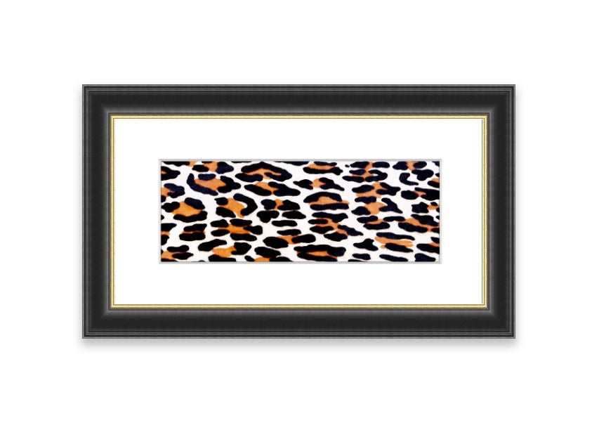 A beautifully framed print of animal skin design, showcasing intricate textures and colors, ready to hang on the wall.