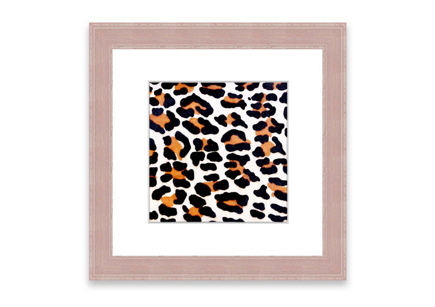 A beautifully framed print of animal skin design, showcasing intricate textures and colors, ready to hang on the wall.