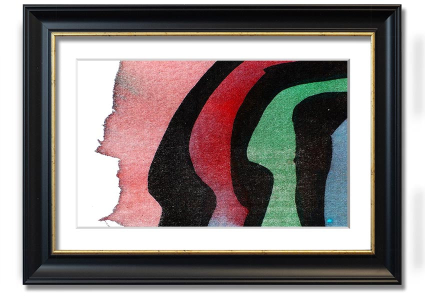 Animal Stripes 1 framed print showcasing a stylish animal stripes design, available in various frame colours.