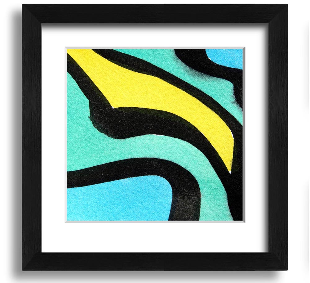 Animal Stripes 2 Square Framed Print showcasing unique animal stripe design, available in various frame colors.