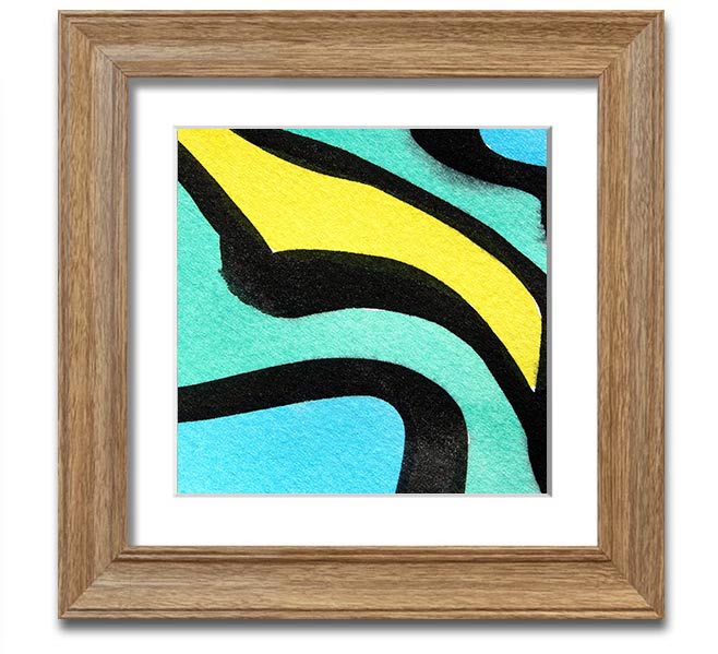 Animal Stripes 2 Square Framed Print showcasing unique animal stripe design, available in various frame colors.