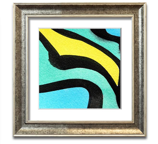 Animal Stripes 2 Square Framed Print showcasing unique animal stripe design, available in various frame colors.