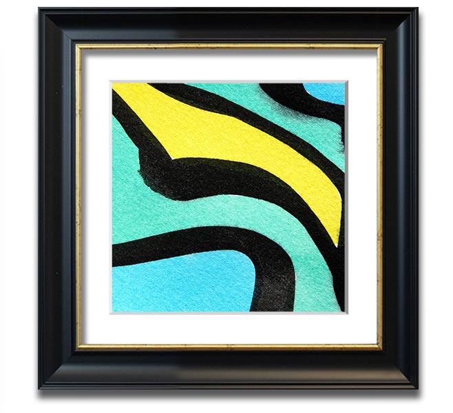 Animal Stripes 2 Square Framed Print showcasing unique animal stripe design, available in various frame colors.