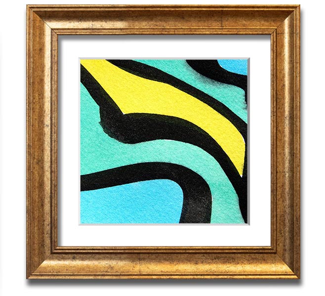 Animal Stripes 2 Square Framed Print showcasing unique animal stripe design, available in various frame colors.