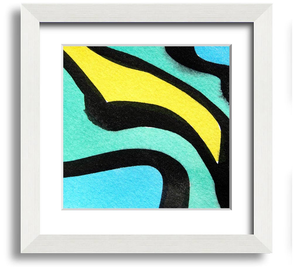 Animal Stripes 2 Square Framed Print showcasing unique animal stripe design, available in various frame colors.