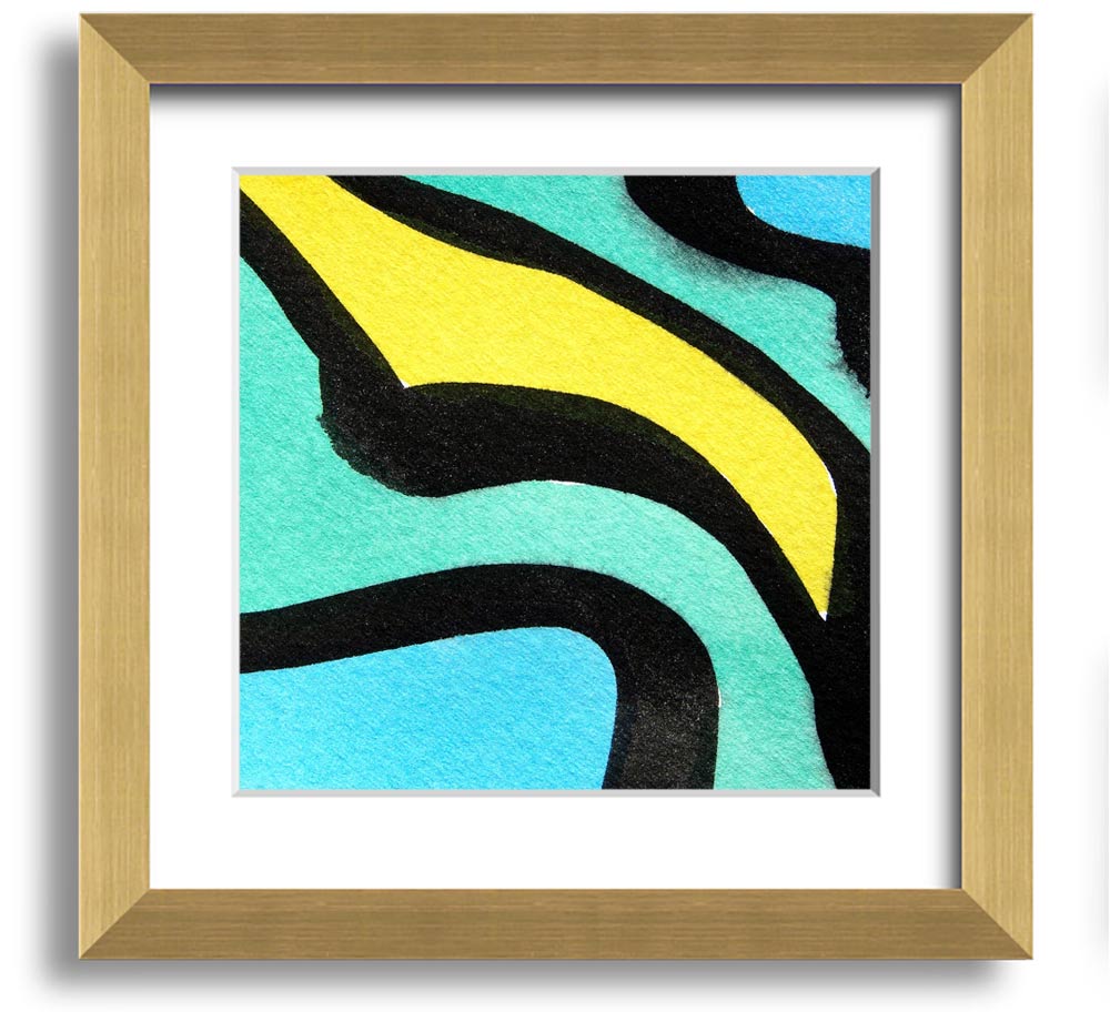 Animal Stripes 2 Square Framed Print showcasing unique animal stripe design, available in various frame colors.