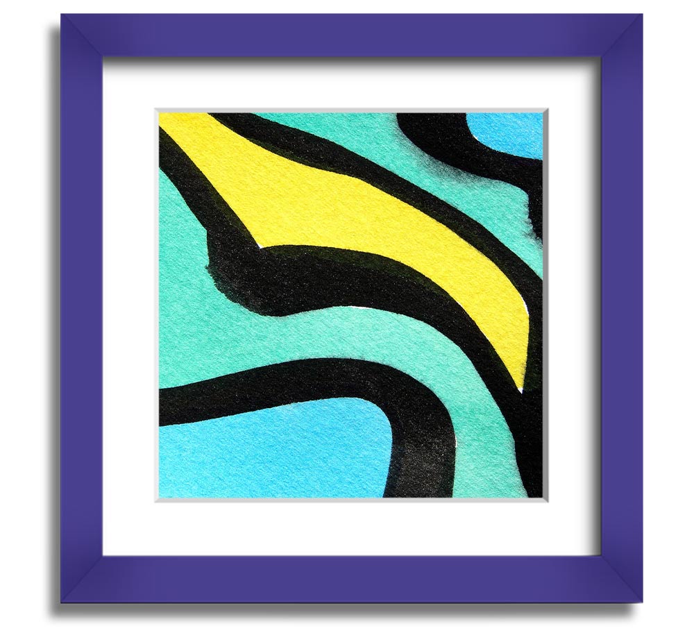 Animal Stripes 2 Square Framed Print showcasing unique animal stripe design, available in various frame colors.