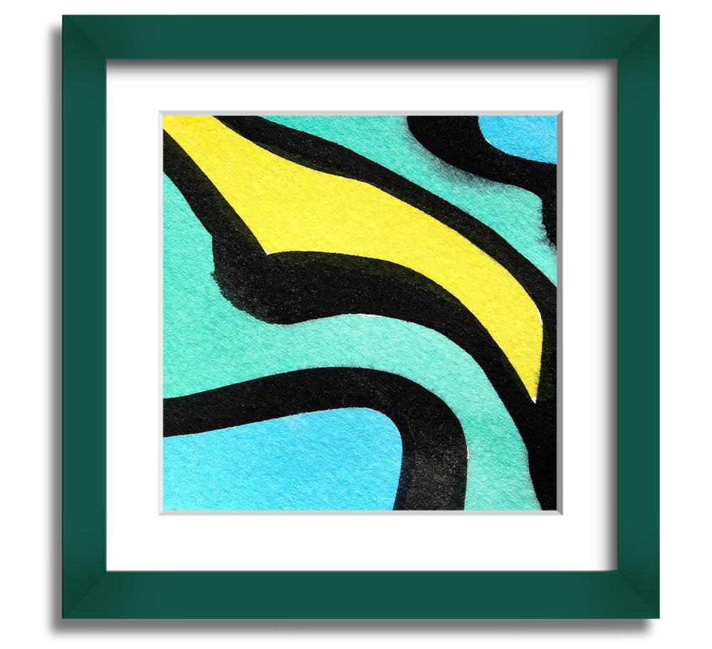 Animal Stripes 2 Square Framed Print showcasing unique animal stripe design, available in various frame colors.