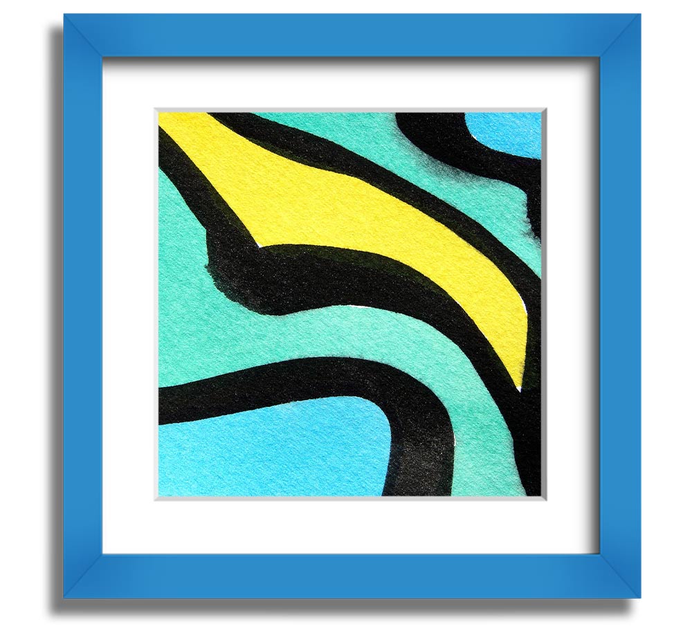 Animal Stripes 2 Square Framed Print showcasing unique animal stripe design, available in various frame colors.