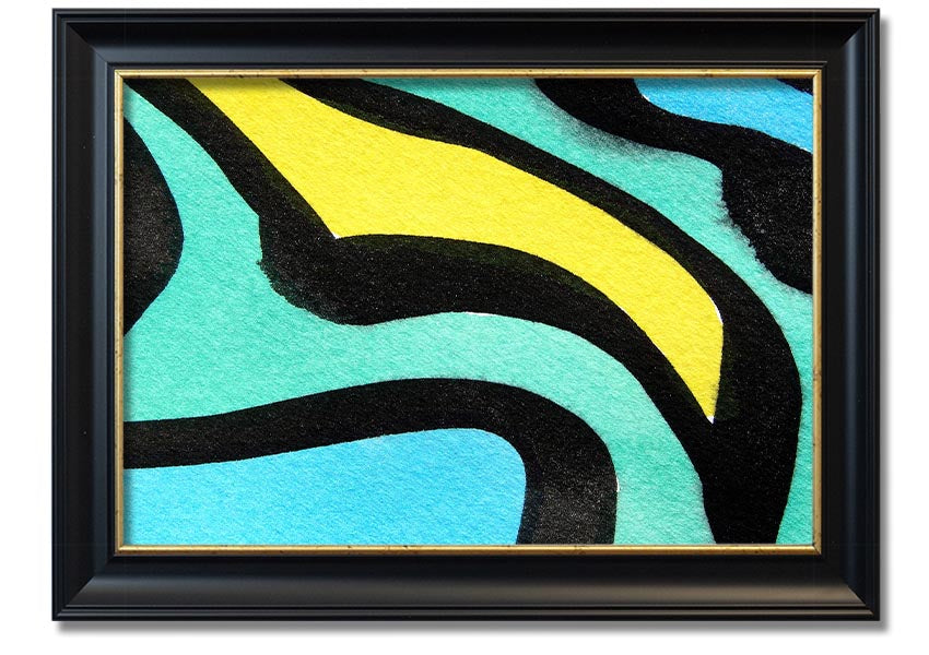 Animal Stripes 2 framed print featuring a stylish animal stripes design, available in various frame colours, handmade in the UK.