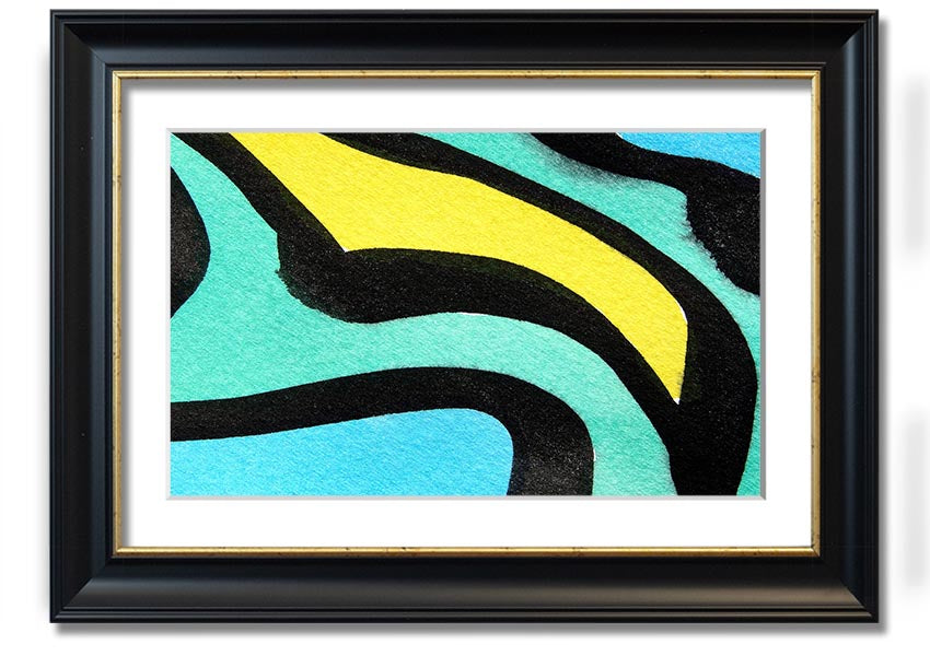 Animal Stripes 2 framed print featuring a stylish animal stripes design, available in various frame colours, handmade in the UK.