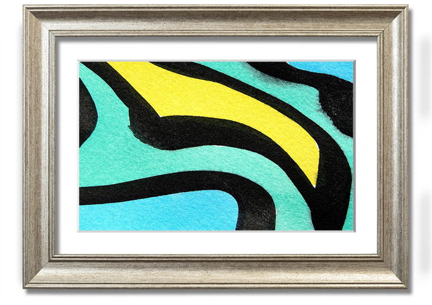 Animal Stripes 2 framed print featuring a stylish animal stripes design, available in various frame colours, handmade in the UK.