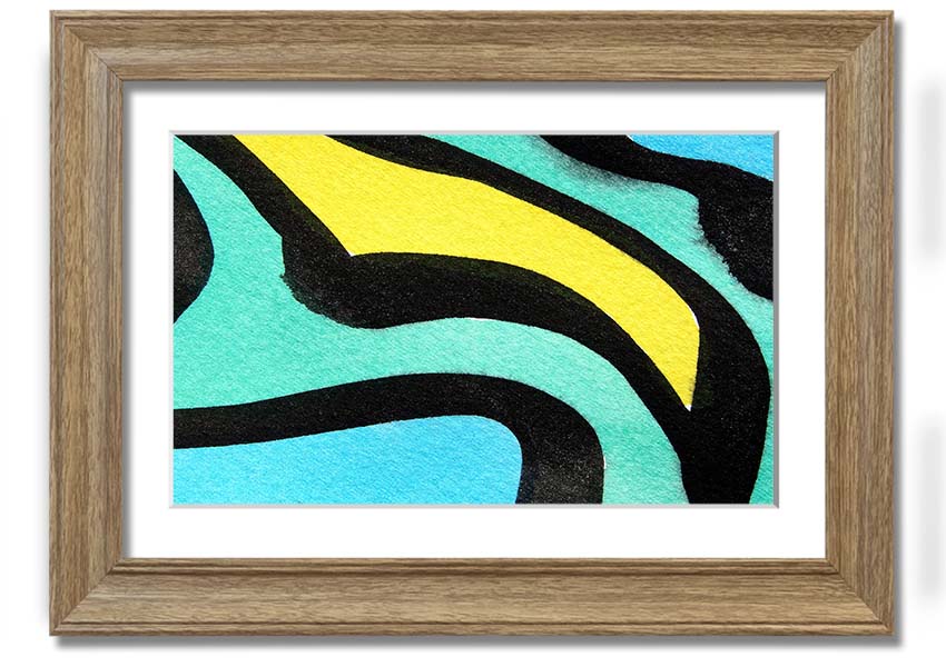 Animal Stripes 2 framed print featuring a stylish animal stripes design, available in various frame colours, handmade in the UK.