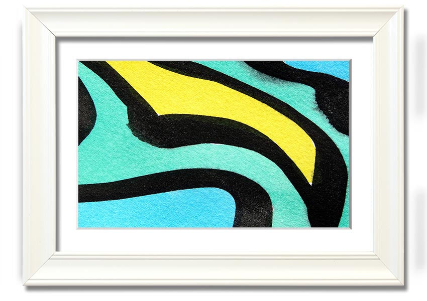 Animal Stripes 2 framed print featuring a stylish animal stripes design, available in various frame colours, handmade in the UK.