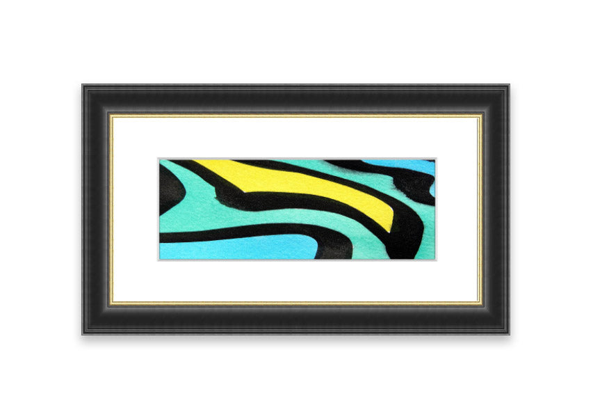 Animal Stripes 2 framed print showcasing intricate animal patterns, available in various frame colors, handmade in the UK.