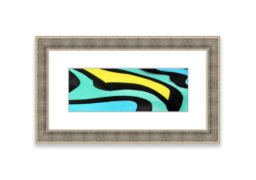 Animal Stripes 2 framed print showcasing intricate animal patterns, available in various frame colors, handmade in the UK.