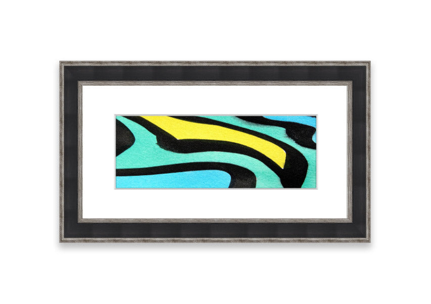 Animal Stripes 2 framed print showcasing intricate animal patterns, available in various frame colors, handmade in the UK.