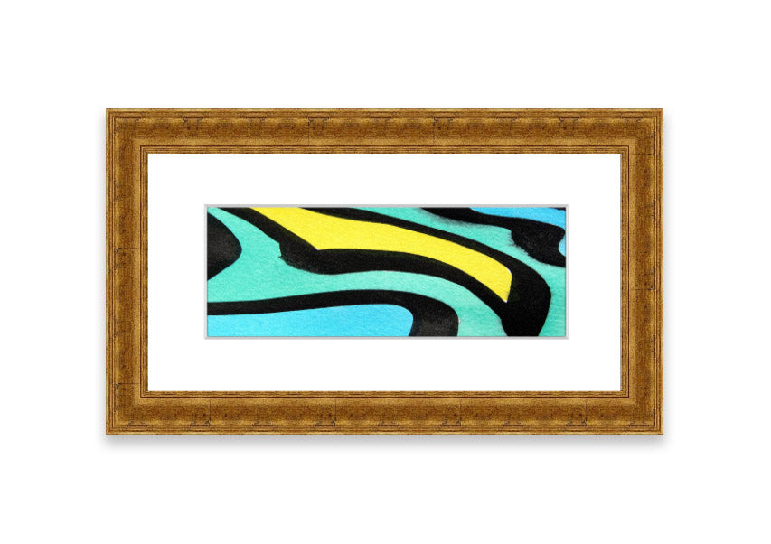 Animal Stripes 2 framed print showcasing intricate animal patterns, available in various frame colors, handmade in the UK.