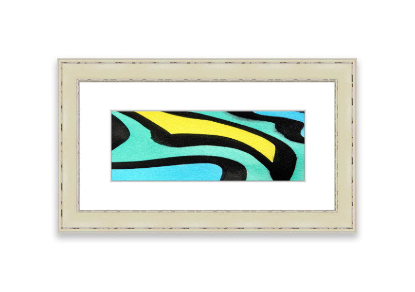 Animal Stripes 2 framed print showcasing intricate animal patterns, available in various frame colors, handmade in the UK.