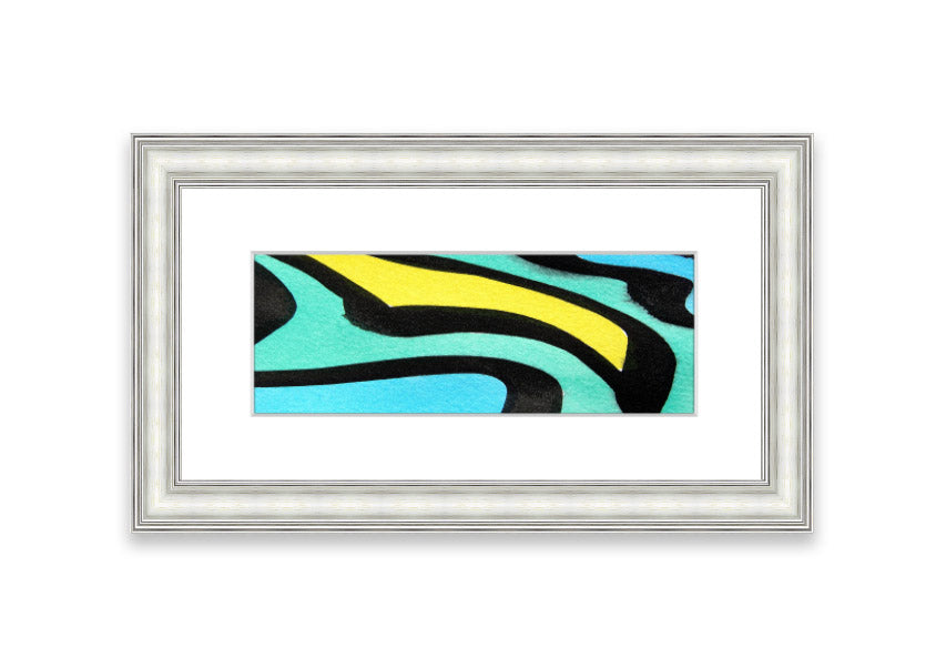 Animal Stripes 2 framed print showcasing intricate animal patterns, available in various frame colors, handmade in the UK.