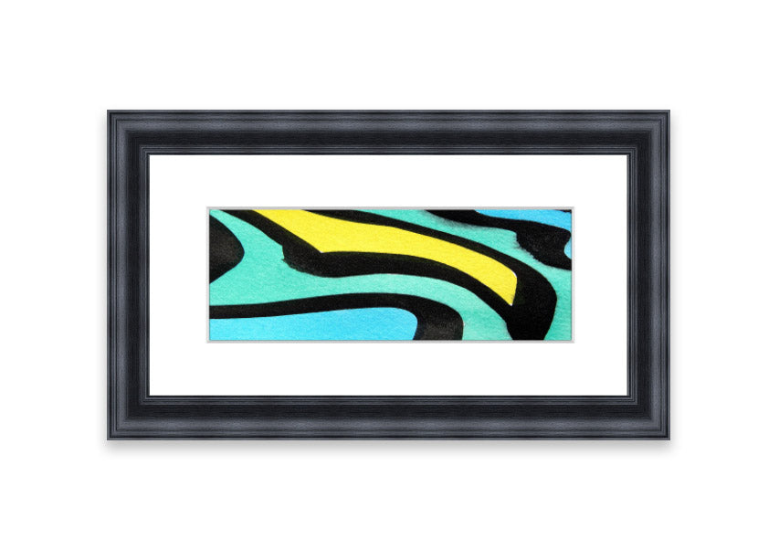 Animal Stripes 2 framed print showcasing intricate animal patterns, available in various frame colors, handmade in the UK.