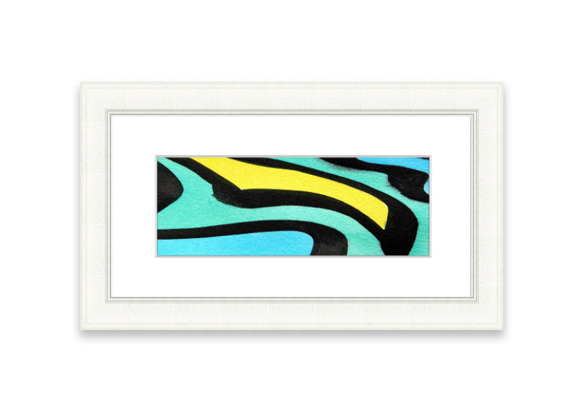 Animal Stripes 2 framed print showcasing intricate animal patterns, available in various frame colors, handmade in the UK.