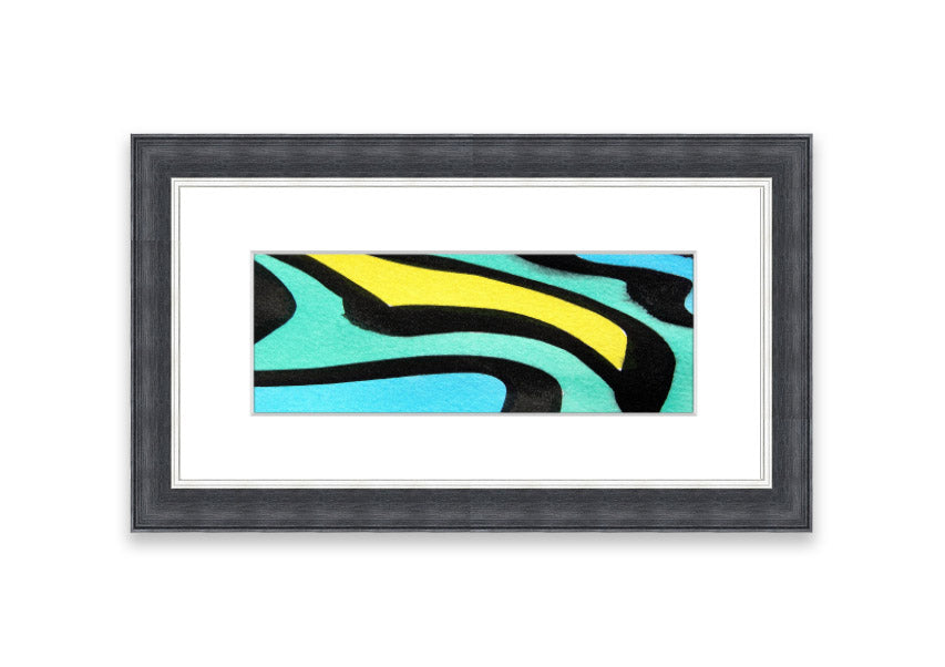 Animal Stripes 2 framed print showcasing intricate animal patterns, available in various frame colors, handmade in the UK.