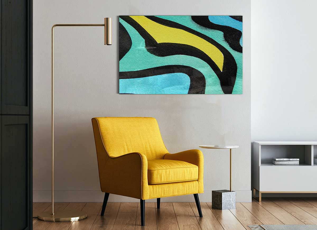 Animal Stripes 2 glass print featuring a modern design with vibrant animal stripes, perfect for enhancing home decor.