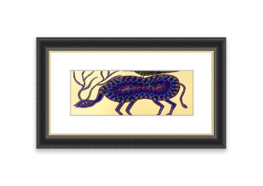 A beautifully framed print titled 'Animals Together' featuring vibrant wildlife art, available in various frame colors.