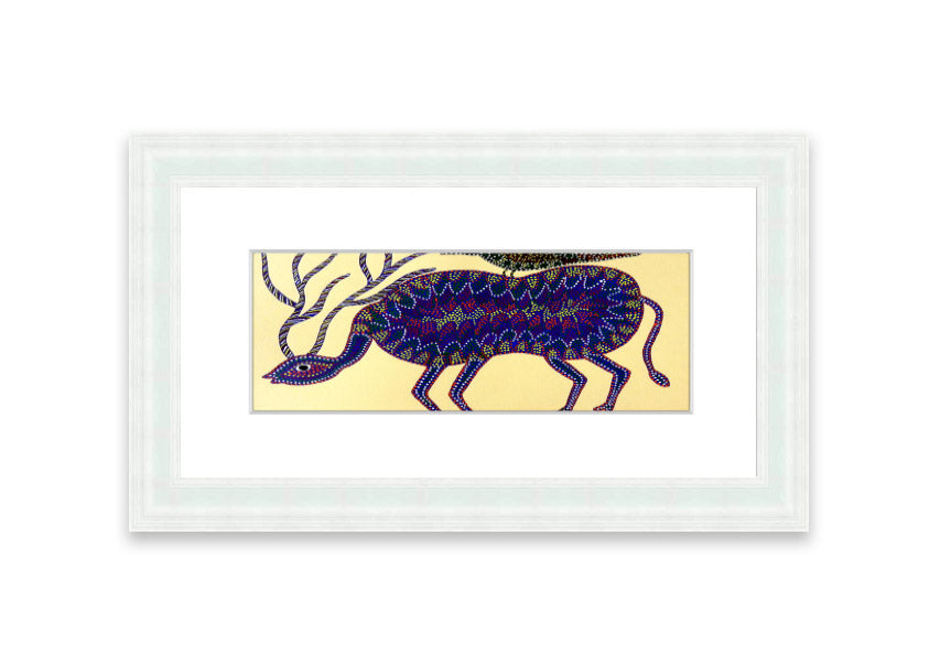 A beautifully framed print titled 'Animals Together' featuring vibrant wildlife art, available in various frame colors.