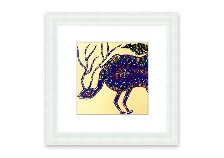 A beautifully framed print titled 'Animals Together' featuring vibrant wildlife art, available in various frame colors.