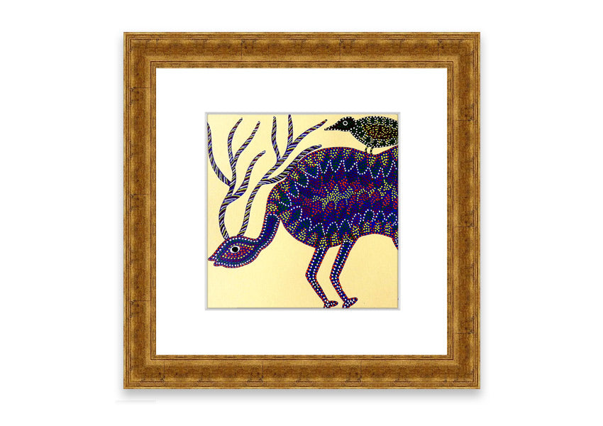 A beautifully framed print titled 'Animals Together' featuring vibrant wildlife art, available in various frame colors.